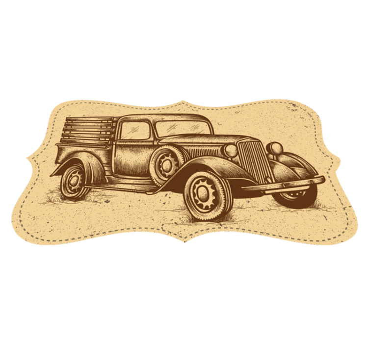 Vintage style truck design rug - TenStickers