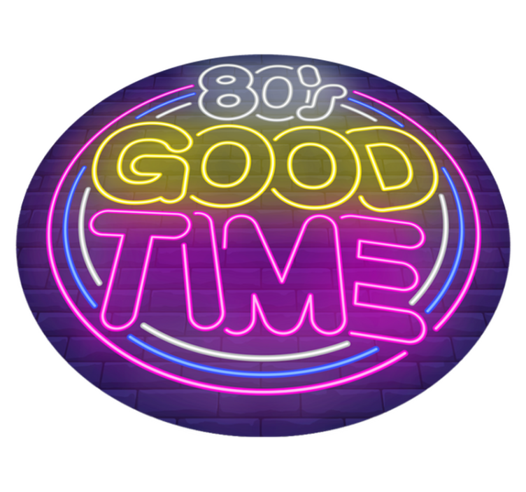 Vintage vinyl rug - 80's good time - TenStickers