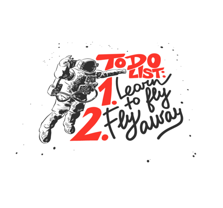 Carpet pvc phrase astronaut - TenStickers