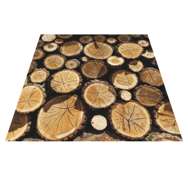 Log Slice Pattern wood effect vinyl carpet - TenStickers