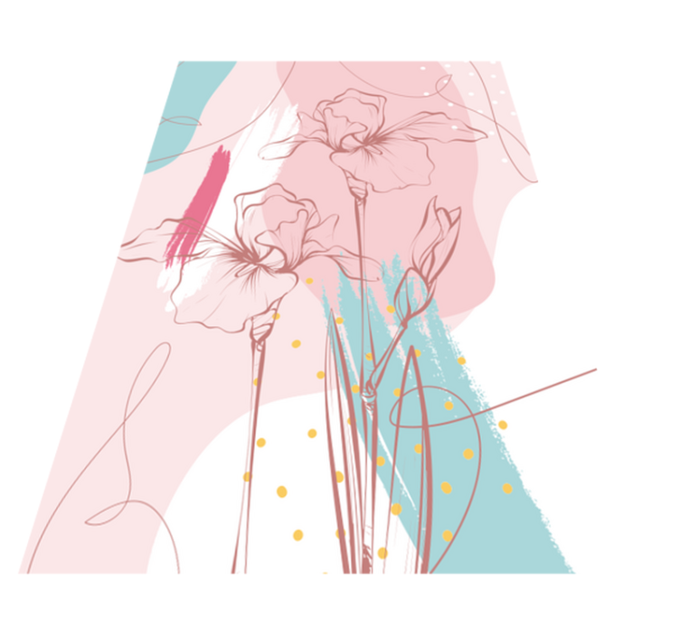 Floral vinyl carpet with abstract floral designs - TenStickers