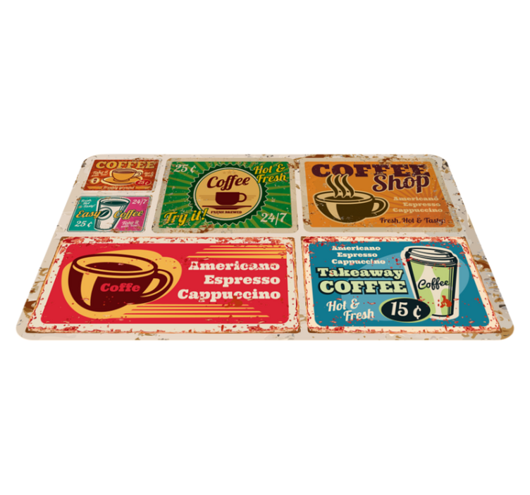 Café Themed Motifs custom vinyl carpet - TenStickers