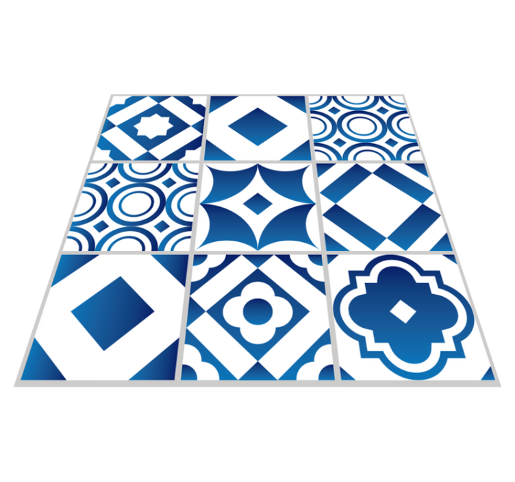 elegant tiles vinyl kitchen mat - TenStickers