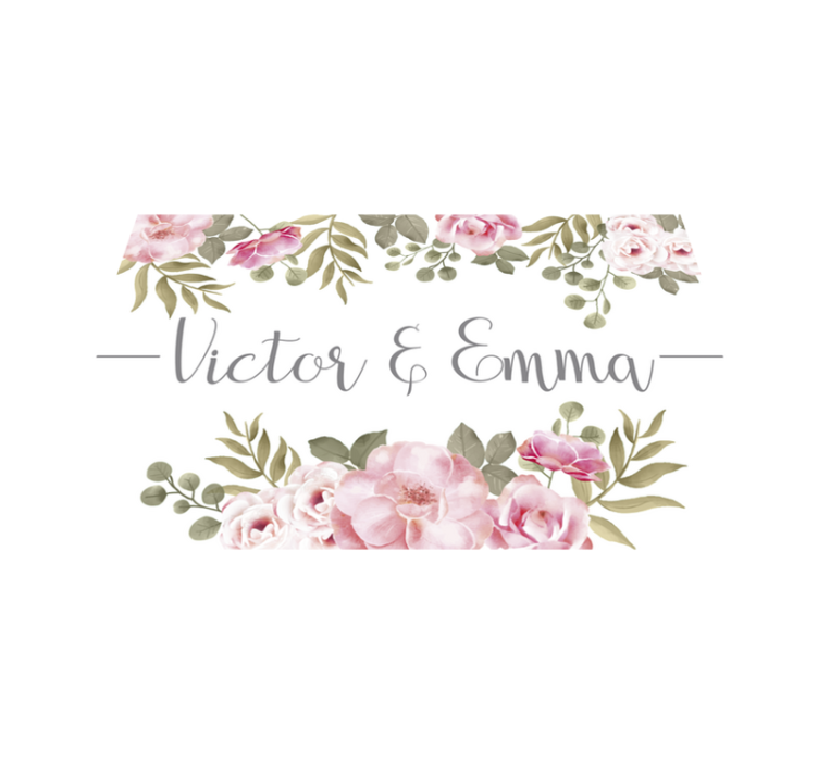Personalized Floral custom vinyl carpet - TenStickers