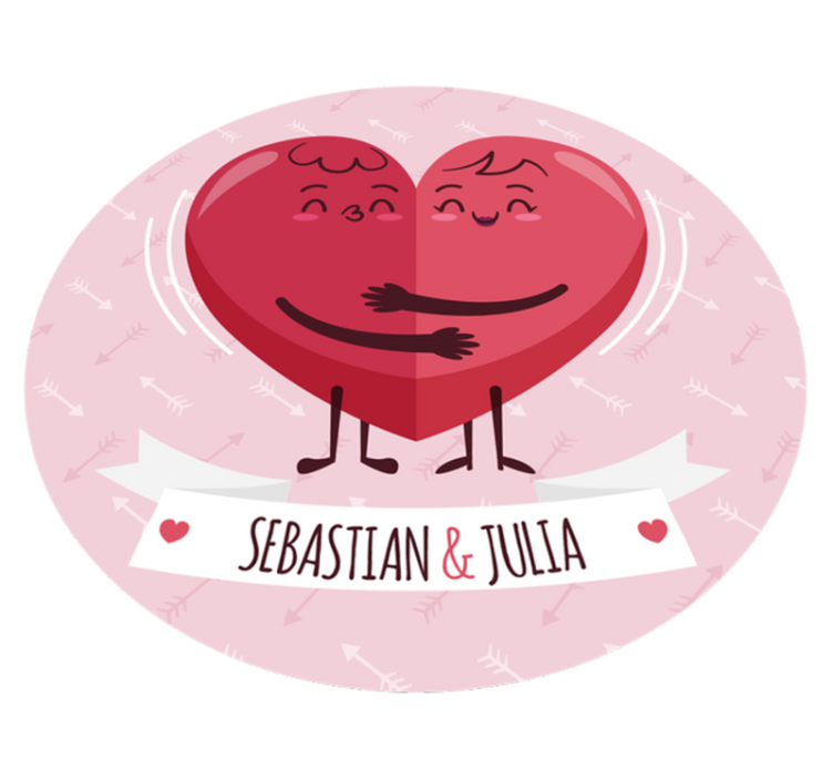 Personalized Heart Illustration custom vinyl carpet - TenStickers