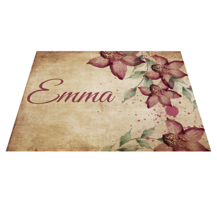 Customized Florals custom vinyl carpet - TenStickers