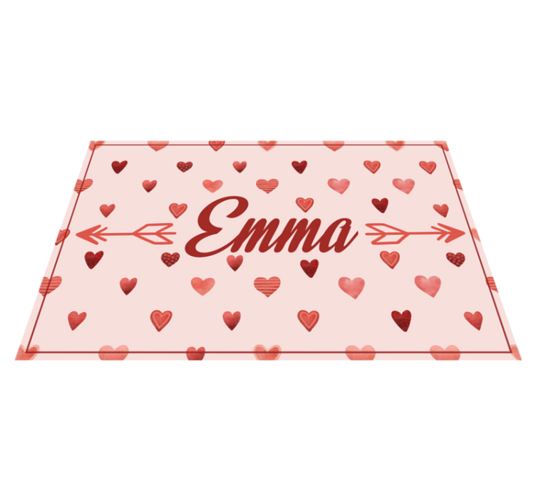 Personalized Heart Theme custom vinyl carpet - TenStickers