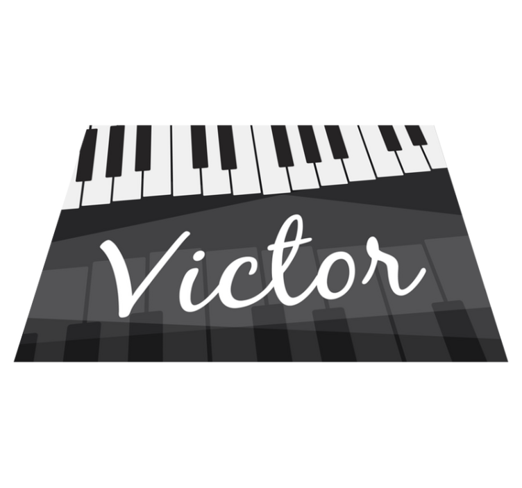 marvellous piano keys vinyl rug with name - TenStickers