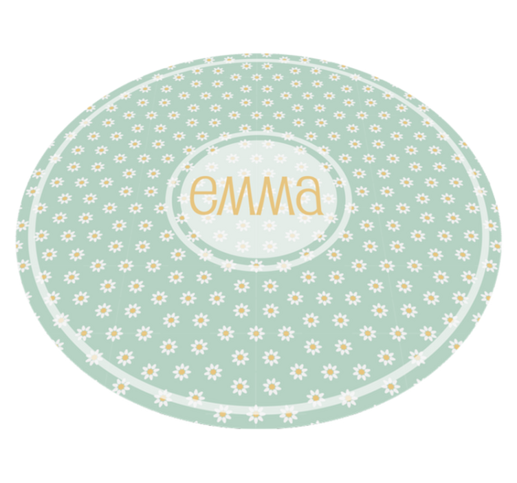 Personalized Daisy Circle custom vinyl carpet - TenStickers