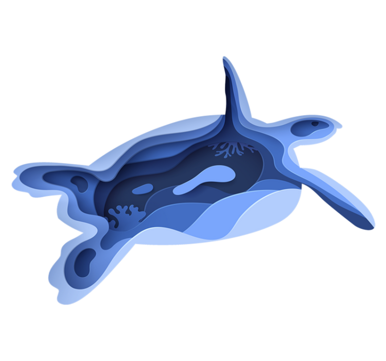 Sea Turtle Shape animal vinyl carpet - TenStickers