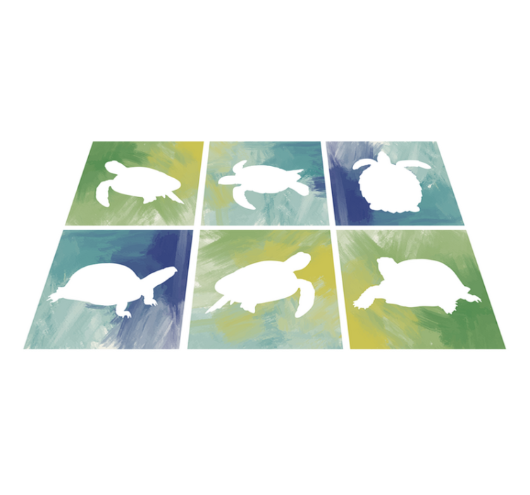 Turtle Silhouette Mosaic animal vinyl carpet - TenStickers