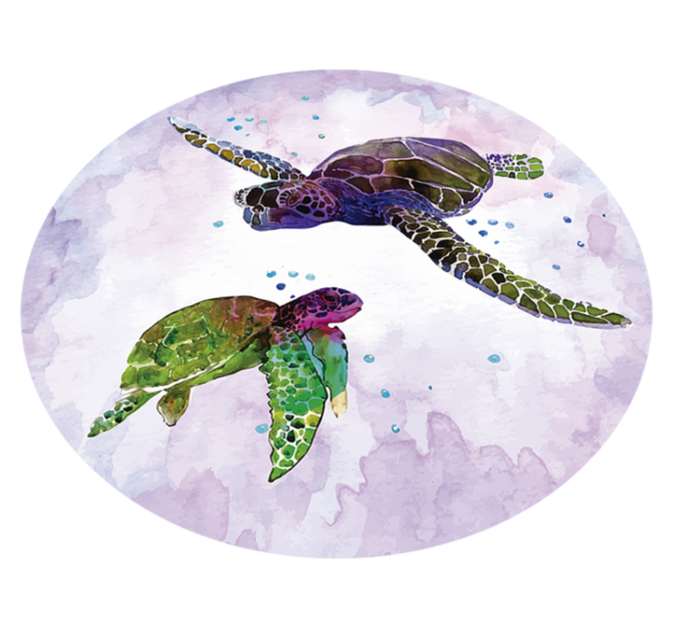 Sea Turtle Duo animal vinyl carpet - TenStickers