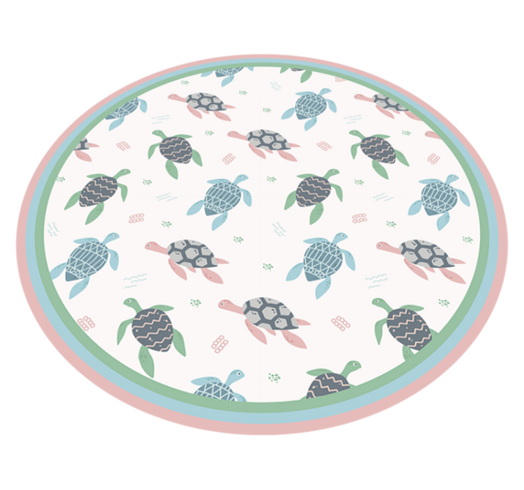 Turtle Play Circle kids vinyl carpet - TenStickers
