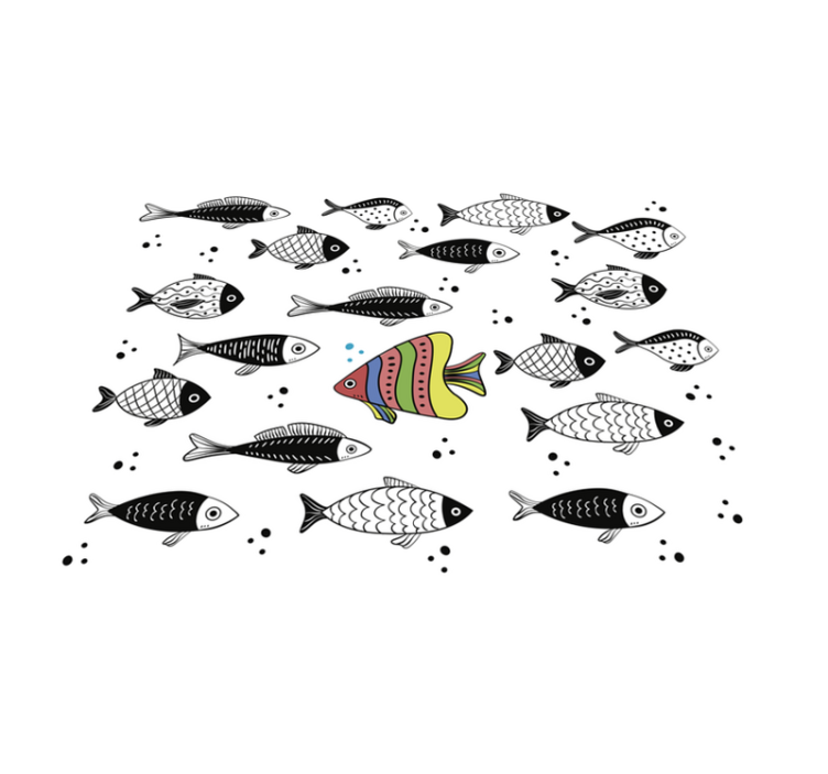 Fish Pattern animal vinyl carpet - TenStickers
