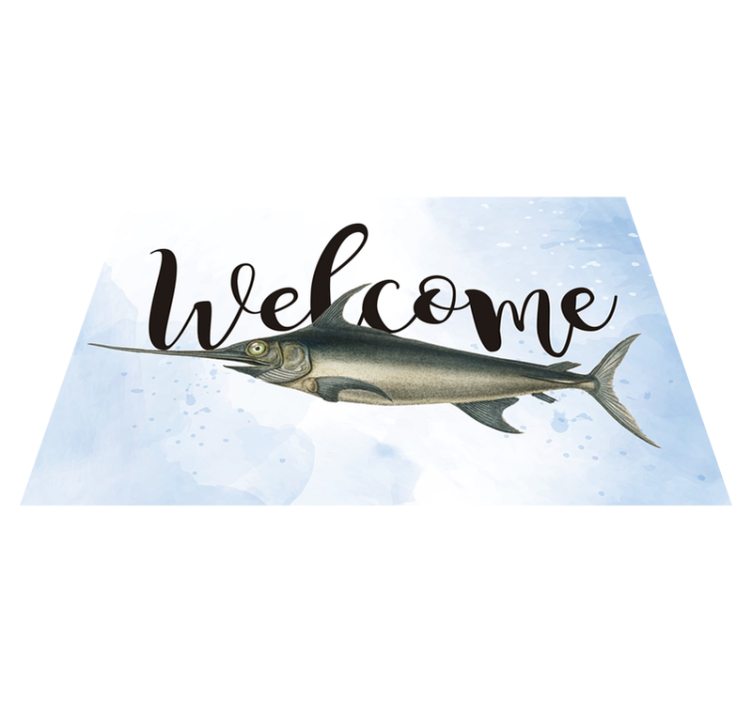 Welcome Fish Illustration custom vinyl carpet - TenStickers