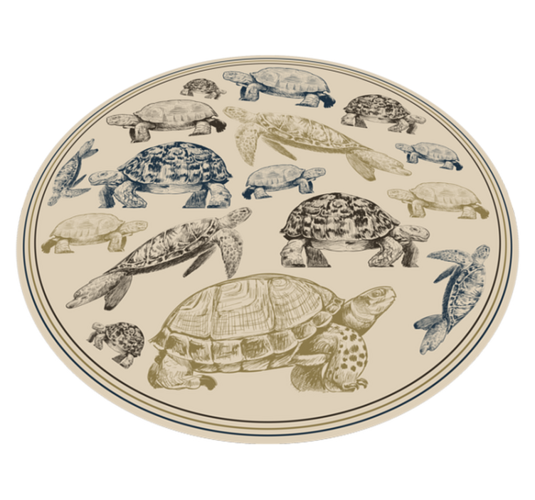 Turtle Illustrations animal vinyl carpet - TenStickers