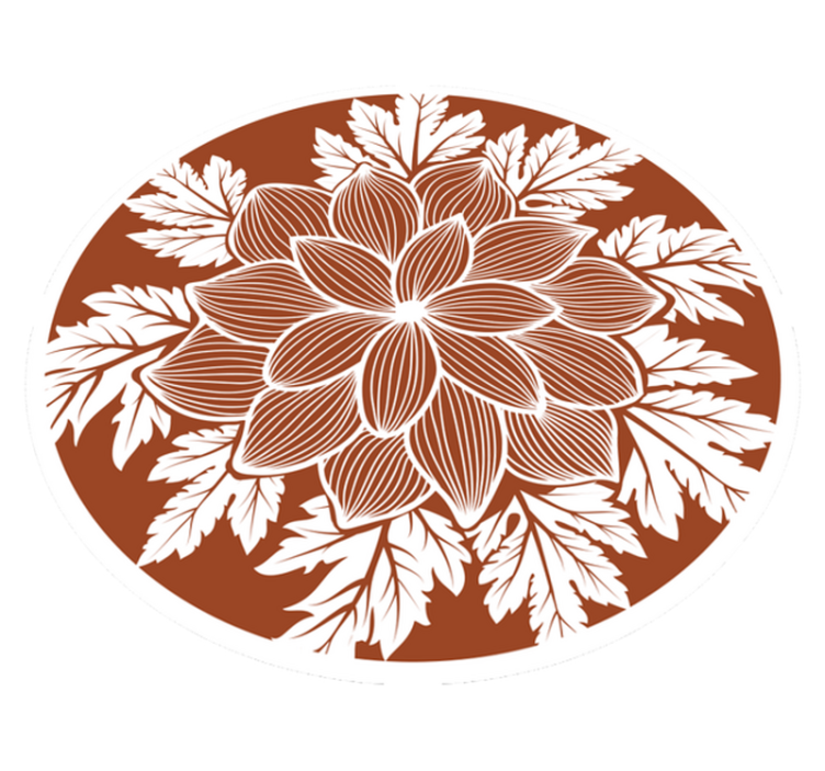 Botanical Motif Centerpiece floral vinyl carpet - TenStickers