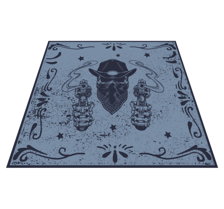 Cowboy Duel Imagery game vinyl carpet - TenStickers