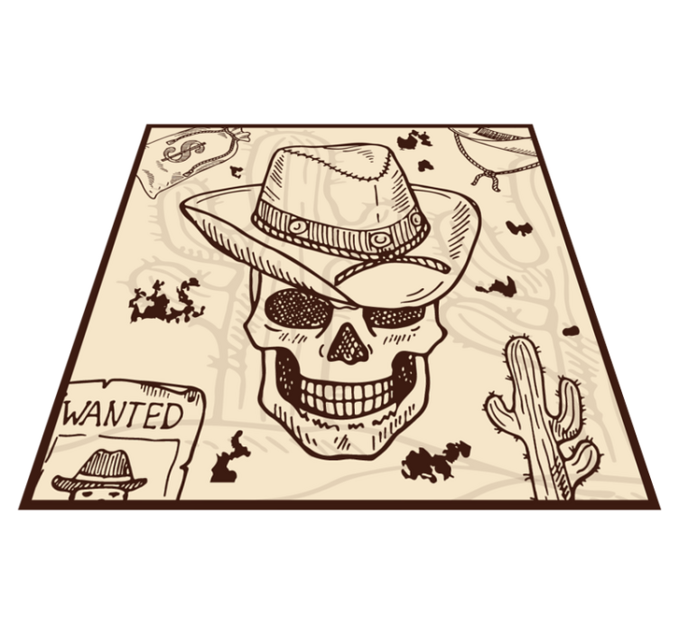 Western Themed Illustration teen vinyl carpet - TenStickers