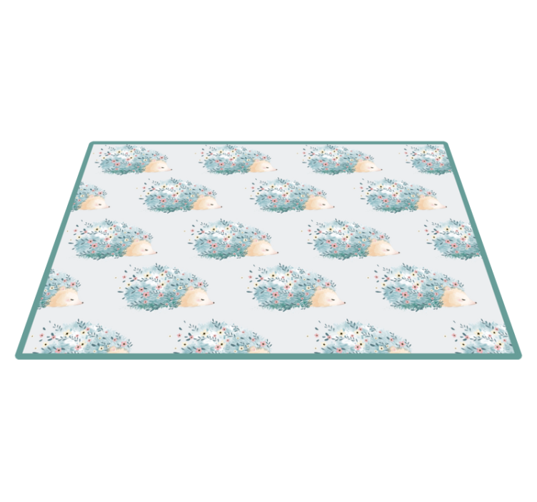 Hedgehog Floral Patterns nursery vinyl carpet - TenStickers