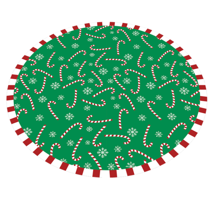 Candy Cane Circle Christmas vinyl carpet - TenStickers