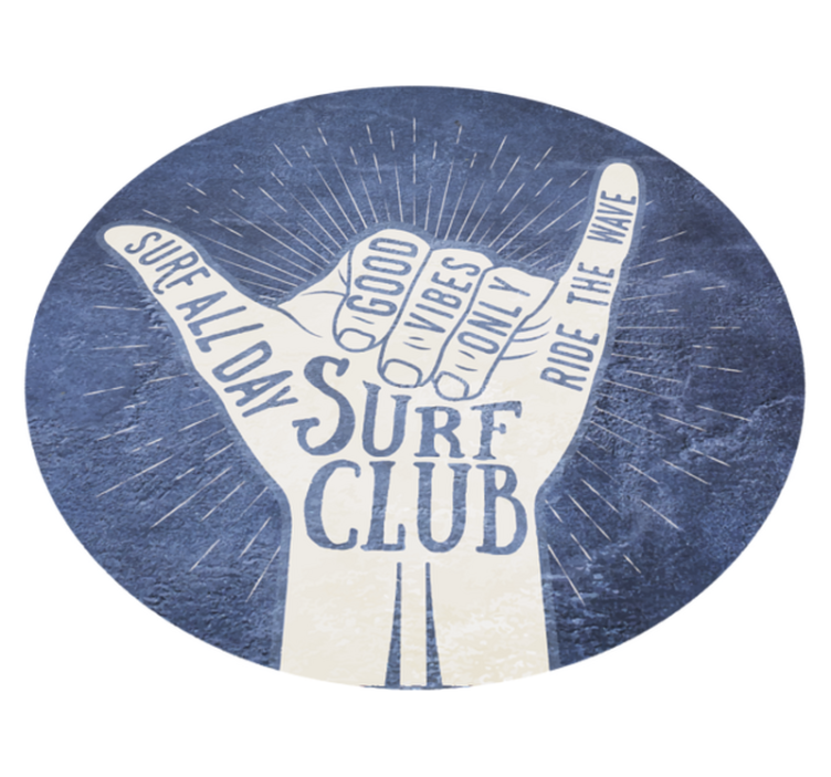 Surf Club Emblem custom vinyl carpet - TenStickers