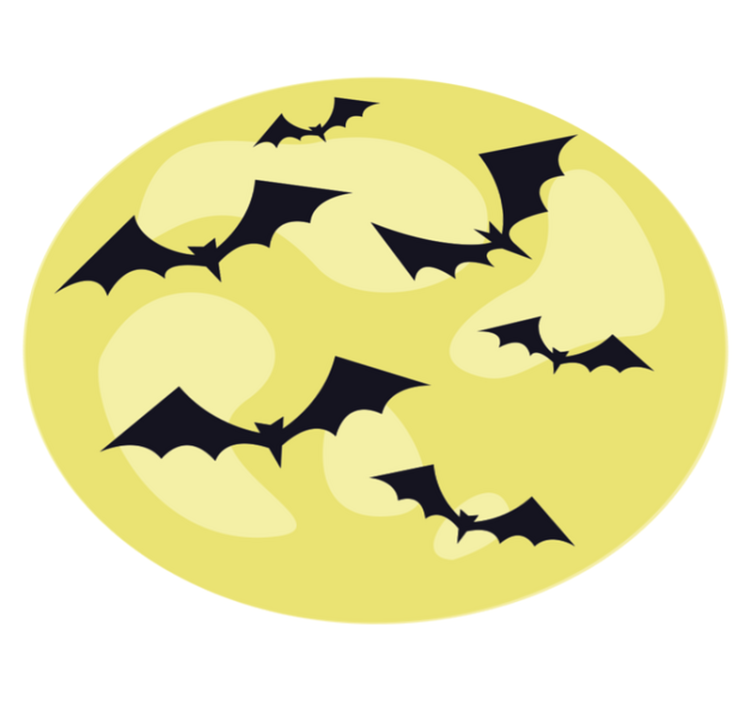 Nocturnal Bats Circle halloween vinyl carpet - TenStickers
