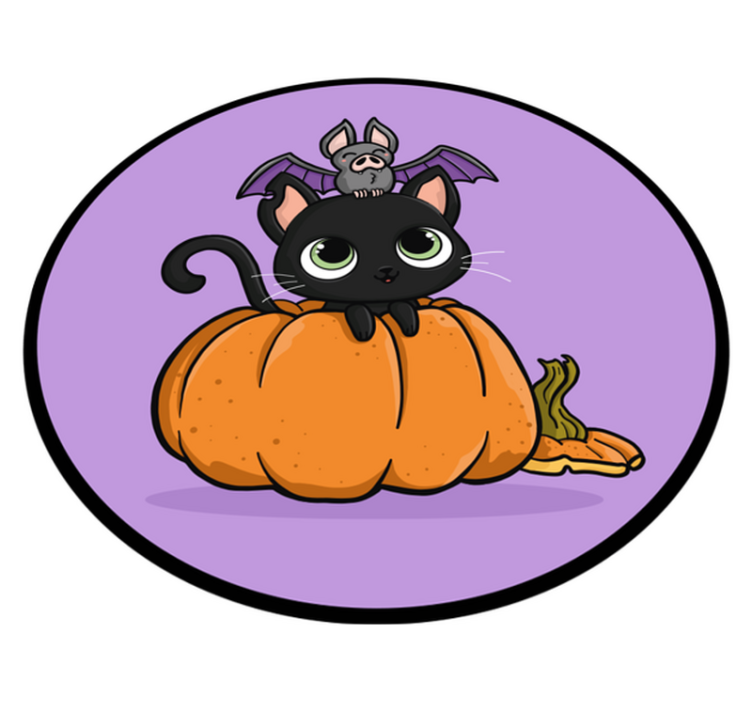 Halloween vinyl carpet bat cat design - TenStickers