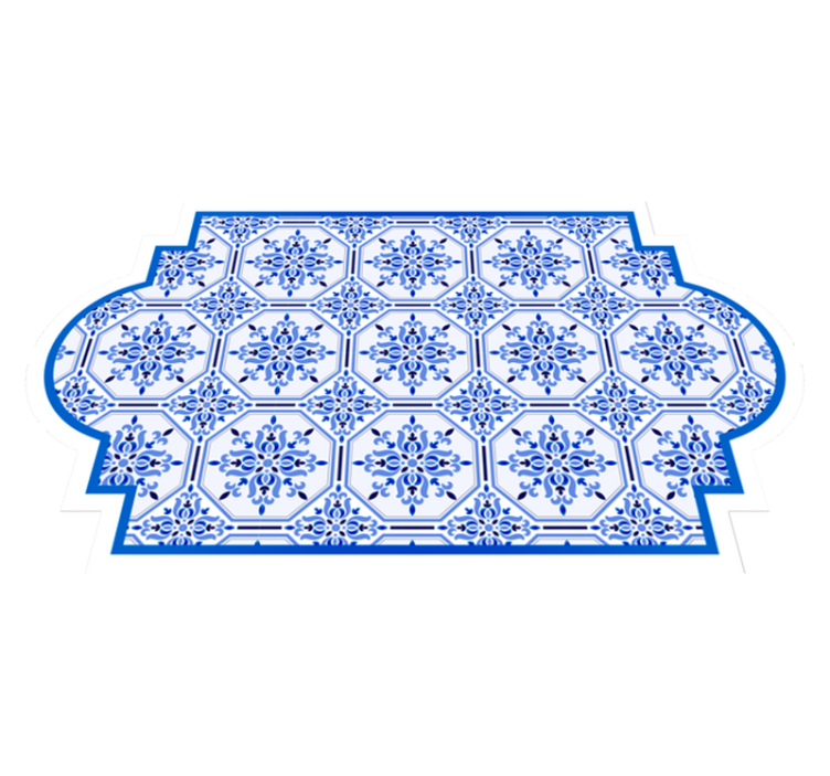 Ornate Blue Tiles tile vinyl carpet - TenStickers