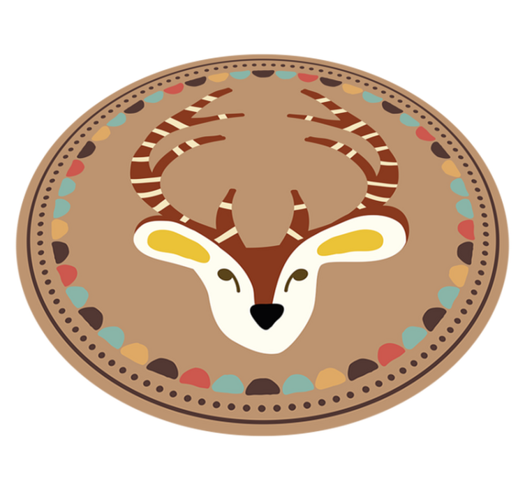 Circular Deer Motif kids vinyl carpet - TenStickers