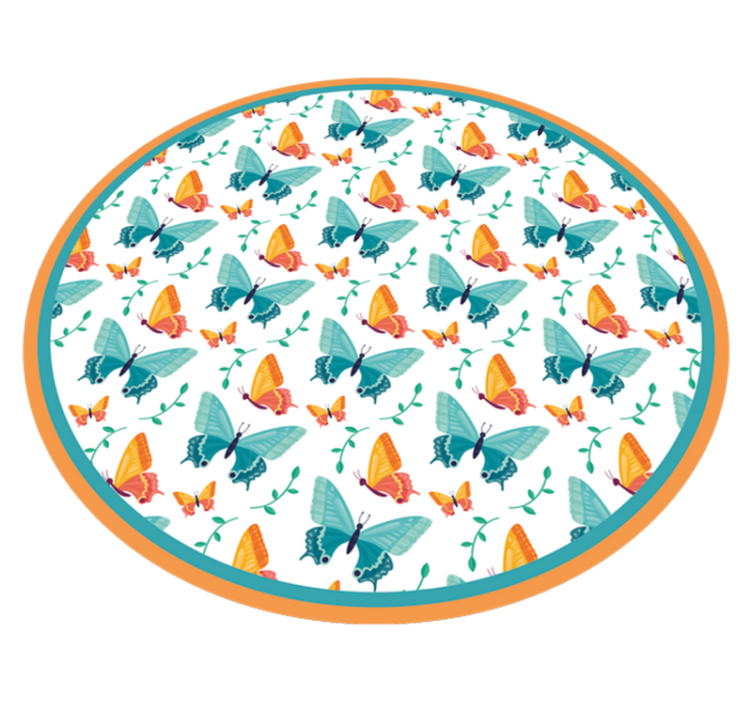 Butterfly Circular Design nursery vinyl carpet - TenStickers