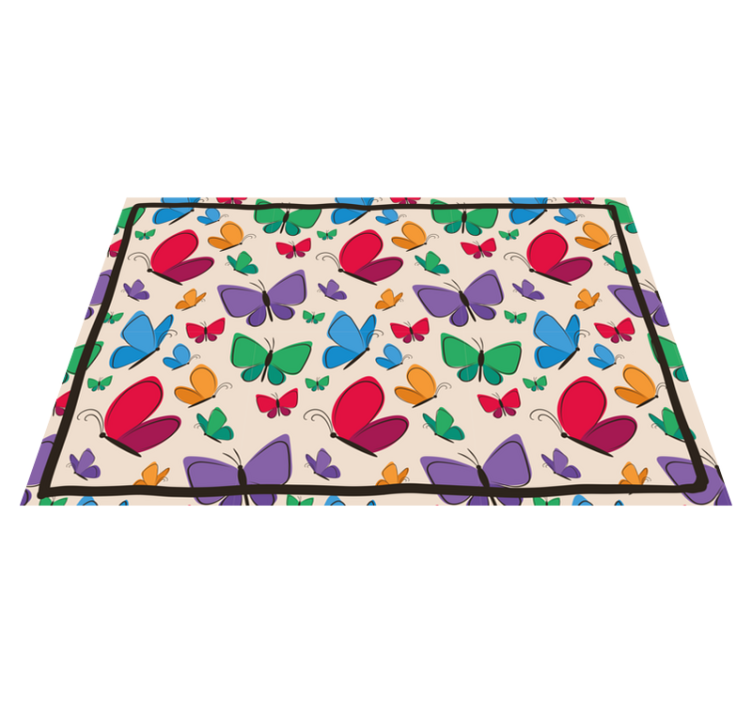 Butterfly Abundance floral vinyl carpet - TenStickers