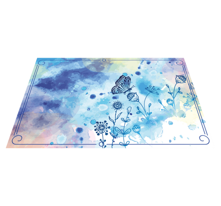 Botanical Watercolor Grace floral vinyl carpet - TenStickers