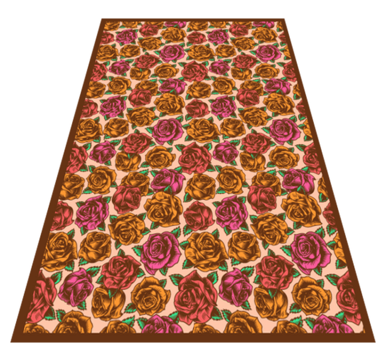 Rose Patterned floral vinyl carpet - TenStickers