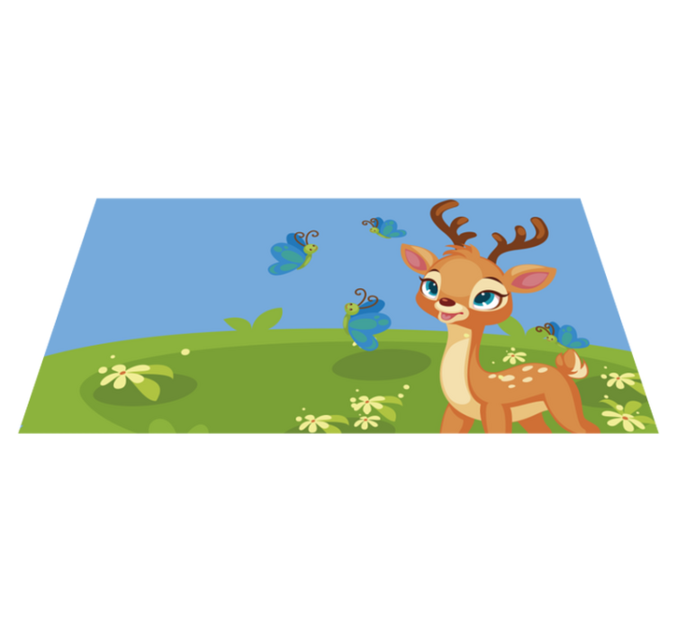 Fawn Meadow Scene kids vinyl carpet - TenStickers