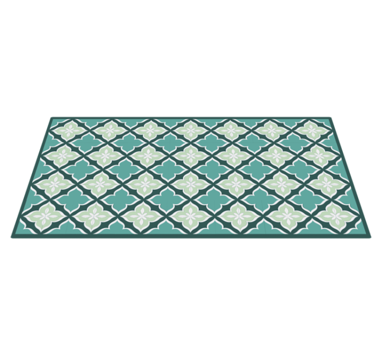 Mosaic vinyl carpet with floral mosaic design - TenStickers