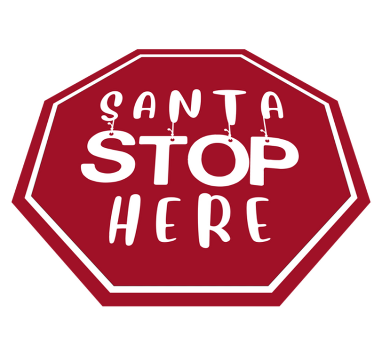 Santa Stop Sign Christmas vinyl carpet - TenStickers