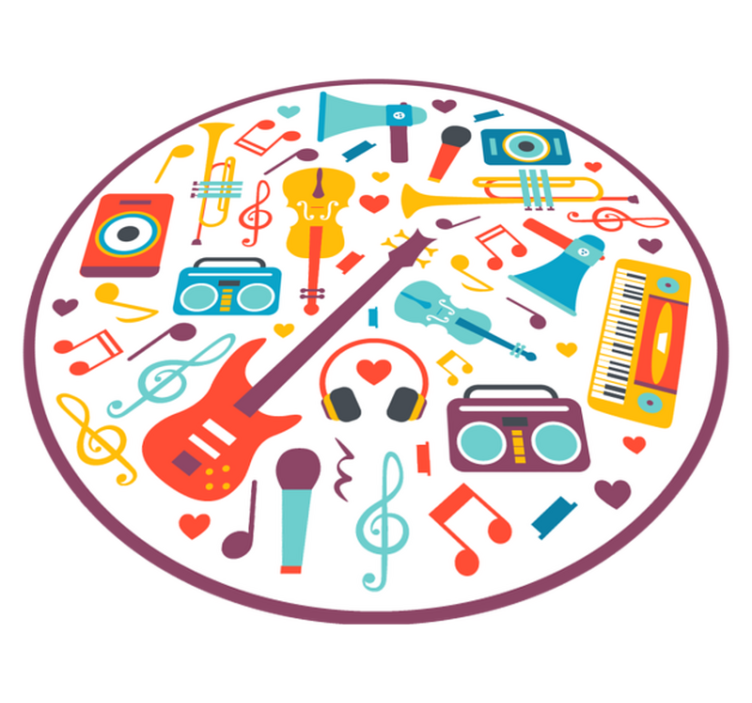 Musical Playtime Circle kids vinyl carpet - TenStickers