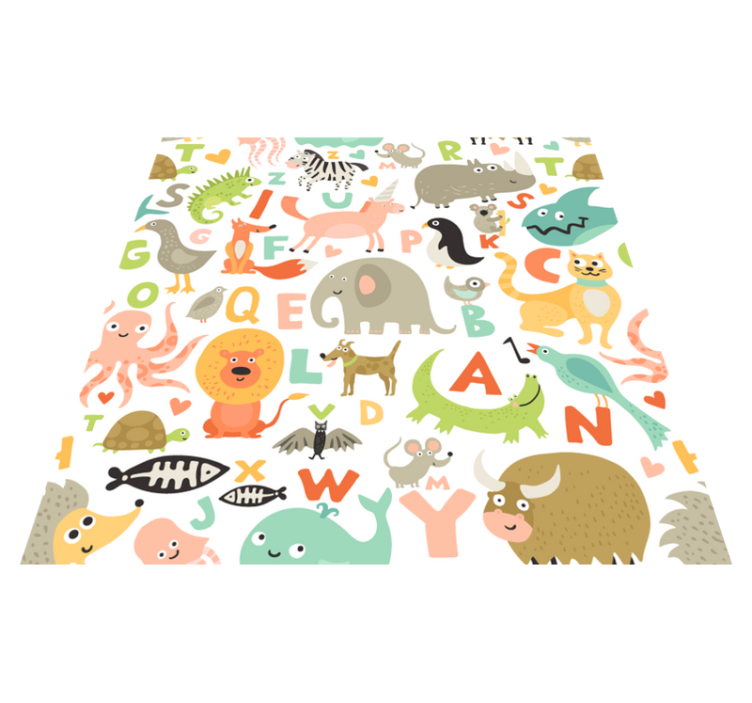 Alphabet creatures alphabet vinyl carpet - TenStickers