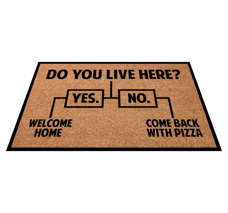 Welcome Home Pizza custom vinyl carpet - TenStickers