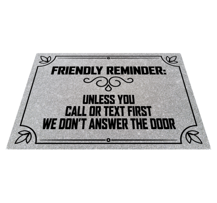 Friendly Reminder Alert custom vinyl carpet - TenStickers