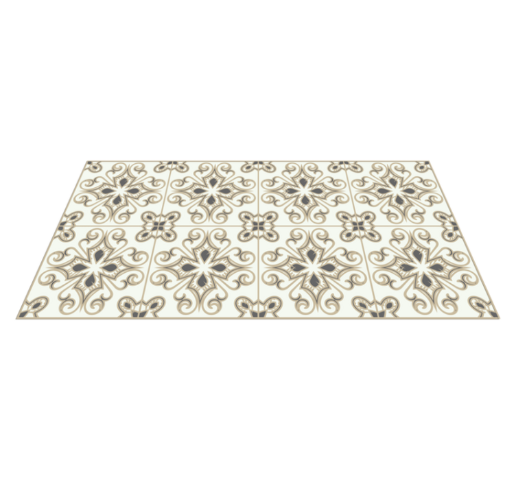 Moroccon style with flowers modern vinyl rug - TenStickers