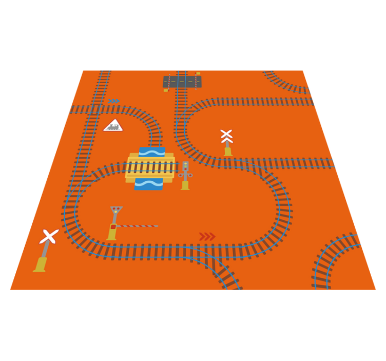 Playful Track Layout game vinyl carpet - TenStickers
