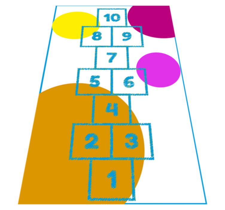 Hopscotch Graphic game vinyl carpet - TenStickers