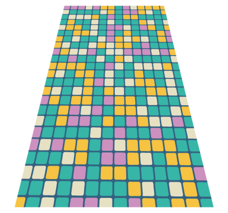 Colorful Grid Pattern geometric vinyl carpet - TenStickers