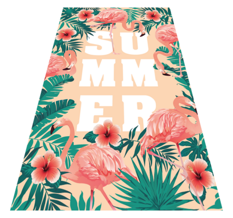 Summer Flamingo Theme event vinyl carpet - TenStickers