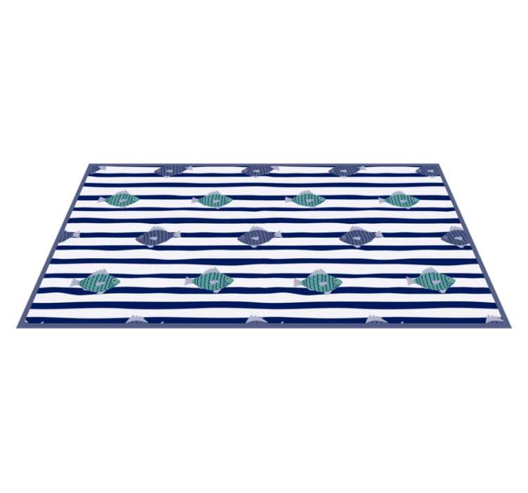 Striped Fish Pattern animal vinyl carpet - TenStickers