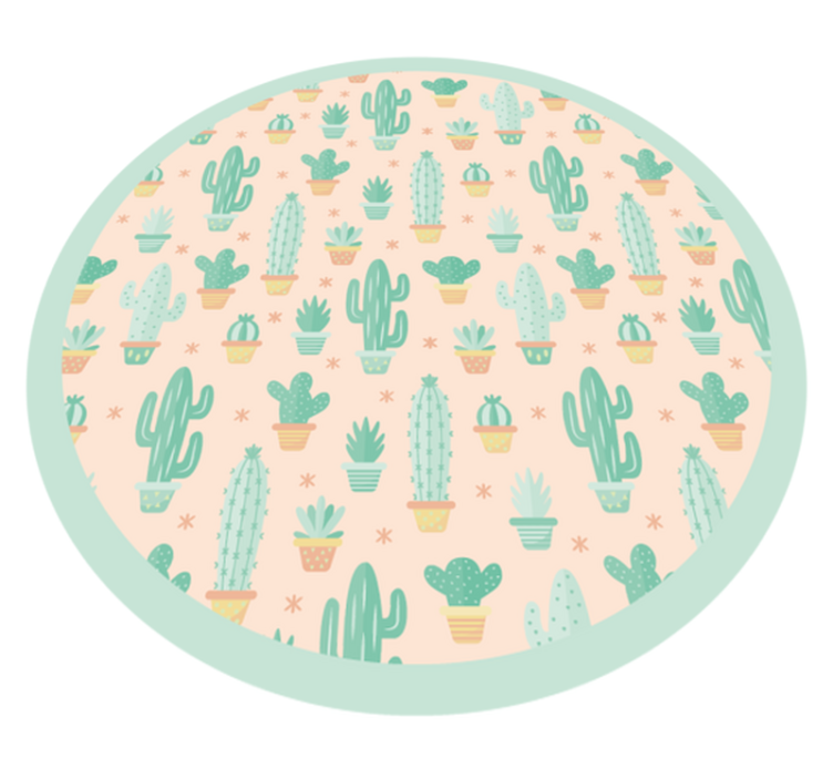 Cacti Circular Pattern kids vinyl carpet - TenStickers