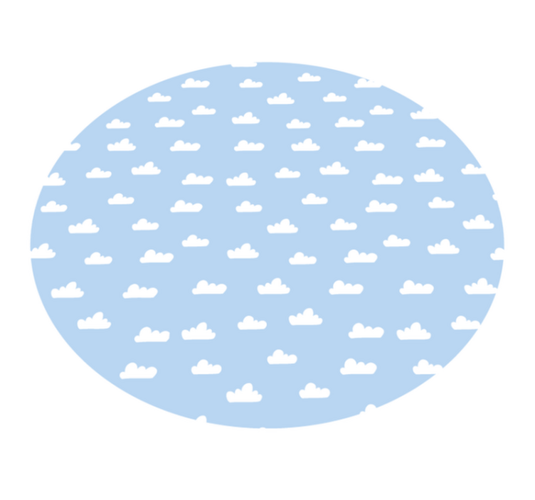 Cloudy Sky Circle kids vinyl carpet - TenStickers
