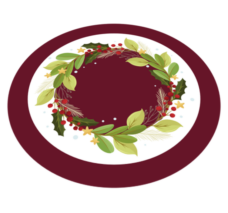 Festive Wreath Circle Christmas vinyl carpet - TenStickers